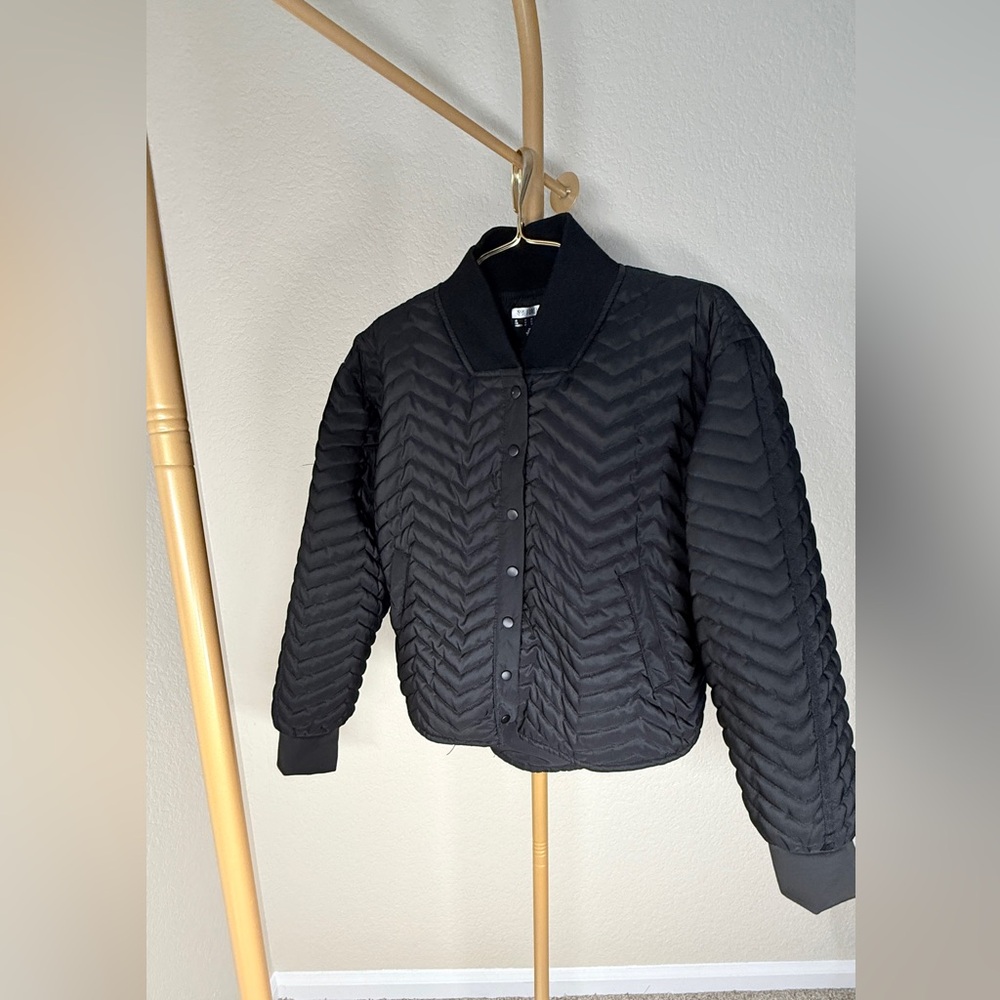 Forever 21 Black Chevron Bomber Jacket